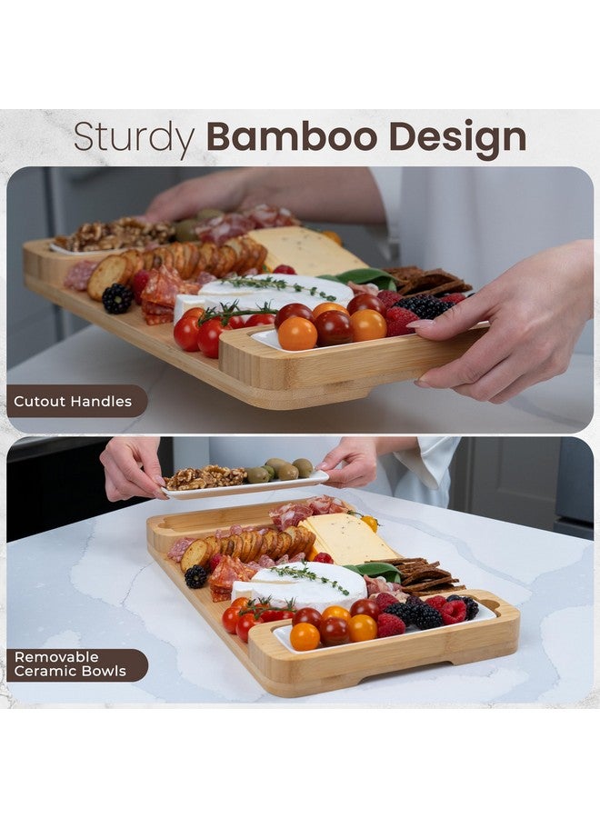 Bambüsi Charcuterie Board Gift Set - Cheese Board & Serving Tray - Bamboo Charcuterie Boards - Gifts for Women - Housewarming Gifts for New Home, Mothers Day and Wedding Gifts for Couples 2025 - Image 4