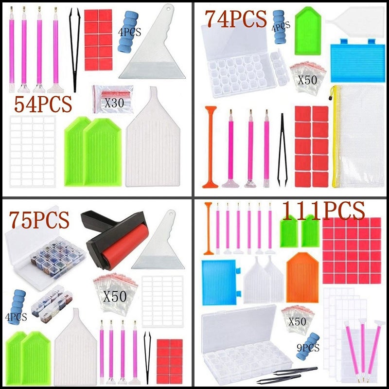 DIY Diamond Painting Tools Set – 60-Grids Diamond Bottle Satchel and Dot Drill Pen Accessories - Image 2