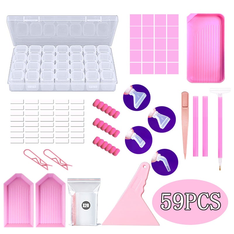 DIY Diamond Painting Tools Set – 60-Grids Diamond Bottle Satchel and Dot Drill Pen Accessories - Image 1