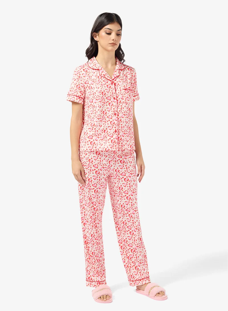 Ginger Light Pink Printed Cozy Bedroom Slippers for Women | Best Price UAE