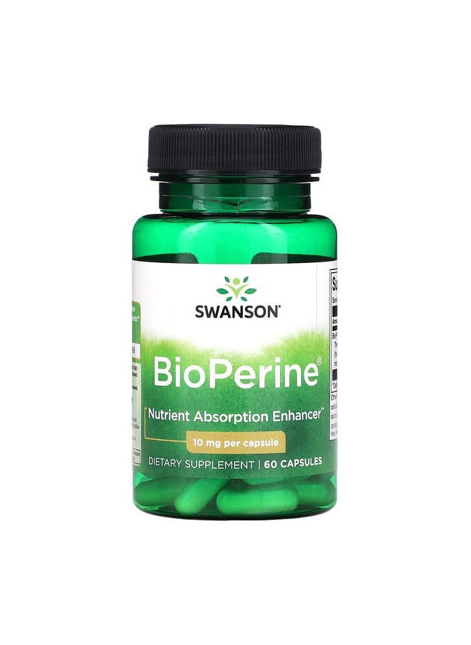 SWANSON - BioPerine, 10 mg, 60 Capsules - Image 1