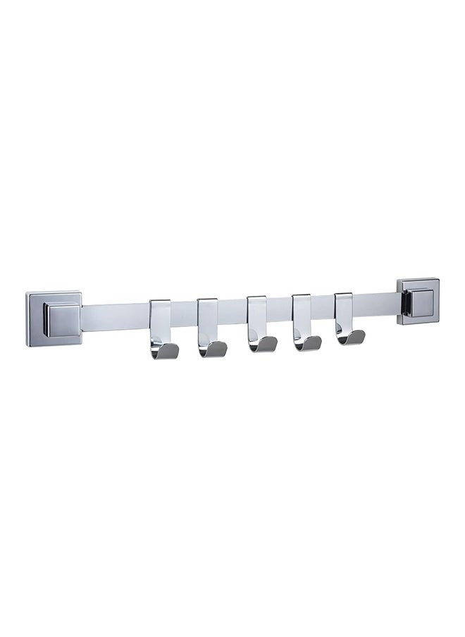 Home Pro Home Pro Smartloc Bathroom Rail with 5 Hooks 40 cm Size Silver 