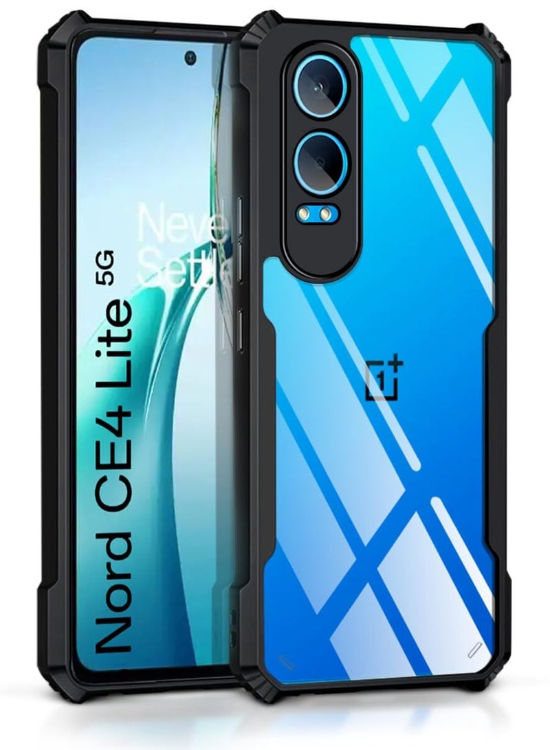 OnePlus Nord CE 4 Lite Hard PC Back Cover Case with Shockproof Premium TPU Border 360 Degree Impact Resistant Camera lens Protection Transparent Cover For OnePlus Nord CE 4 Lite - Image 1