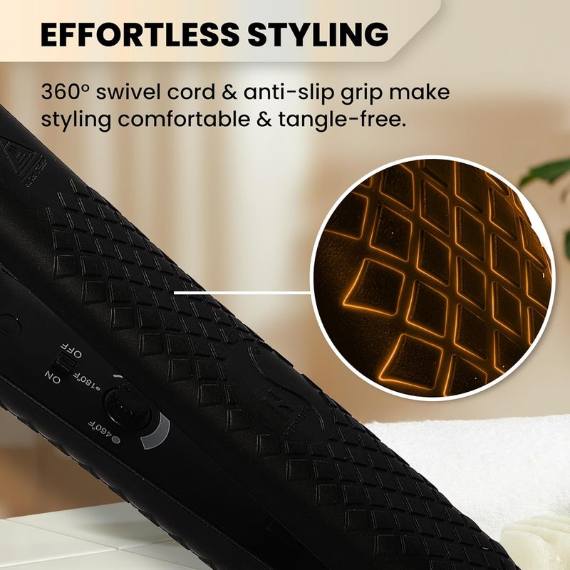 Herstyler Superstyler Onyx Ceramic Flat Iron - Adjustable Temperature Hair Straightener with Dual Voltage for Travel - Image 4