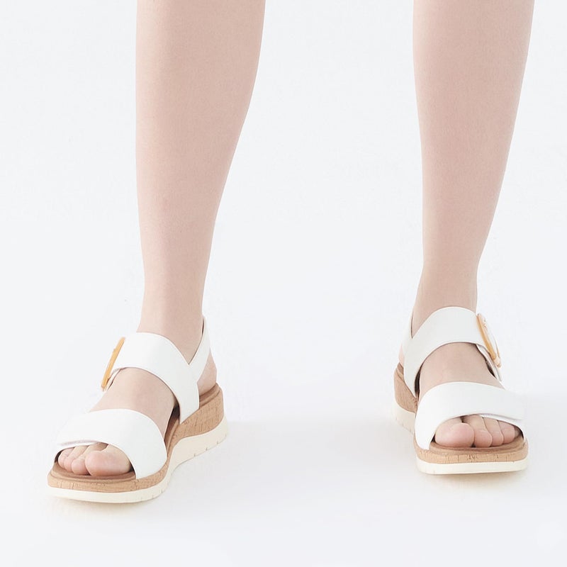 UBFEN Womens Flat Sandals Arch Support Open Toe Walking Comfy Casual Low Wedge Summer Shoes A White Size US 8 - Image 4
