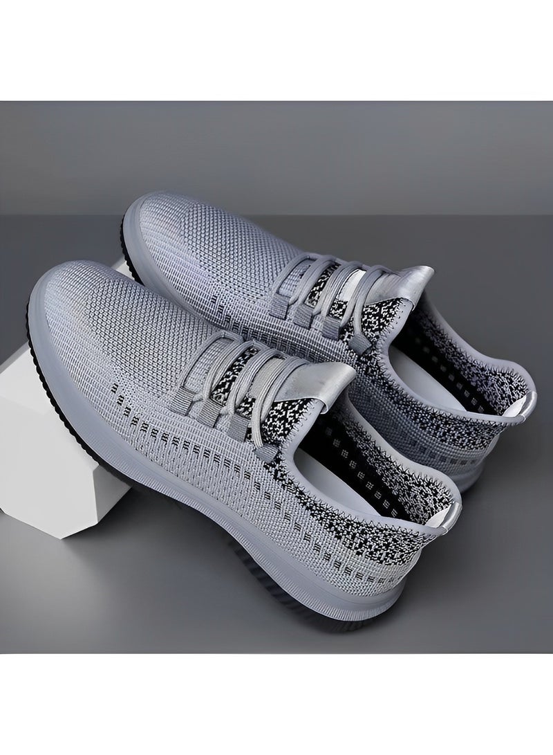 REOCLE Men's Mesh Sneakers Oxfords Business Dress Shoes Lace-Up Lightweight Breathable Walking Shoes Mesh Workout Shoes Running Shoes - Image 2