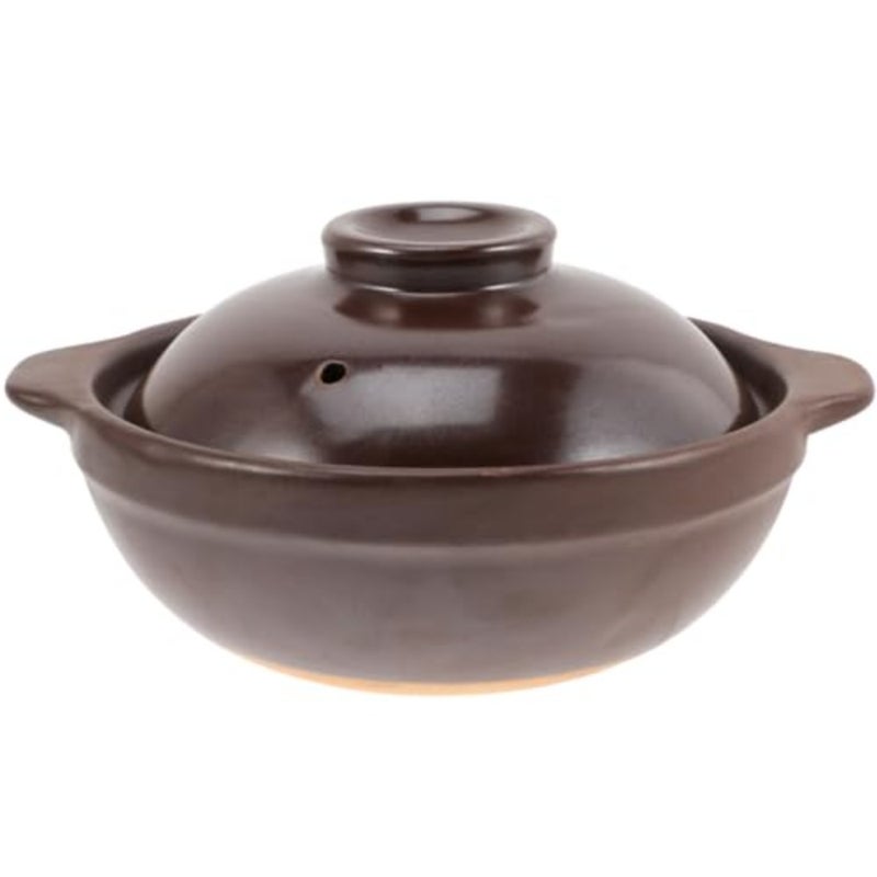 Tools Tool Casserole Clay Pot Clay Cooking Pots with Lids Earthenware Rice Pots Traditional Vintage Casserole for Shabu Shabu Cooking on Stove Light Brown 600ML Japanese Multipurpose - Image 1