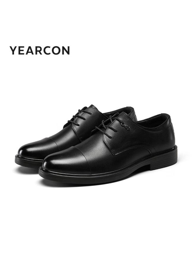 YEARCON Yierkang Men's Leather Shoes New Derby Shoes, Lace-up Business Formal Wedding Shoes, Matching Suits, 96692w, Black, Size 42 - Image 3