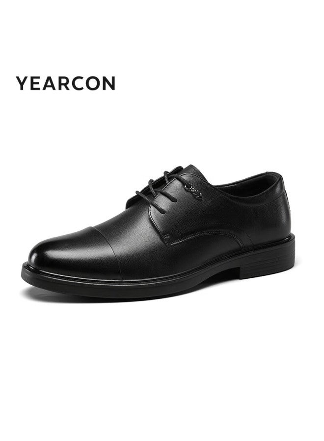 YEARCON Yierkang Men's Leather Shoes New Derby Shoes, Lace-up Business Formal Wedding Shoes, Matching Suits, 96692w, Black, Size 42 - Image 4