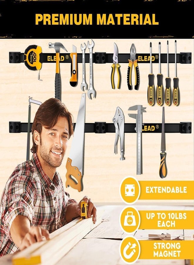 ELEAD حامل أدوات مغناطيسي من ELEAD، 6 قطع، مقاس 12 بوصة، منظم تخزين - رف مثبت على الحائط، منظم المرآب، حامل مغناطيسي كهربائي، طاولة عمل، لوح، منظم شاحنة، شريط تعليق مثبت - Image 5