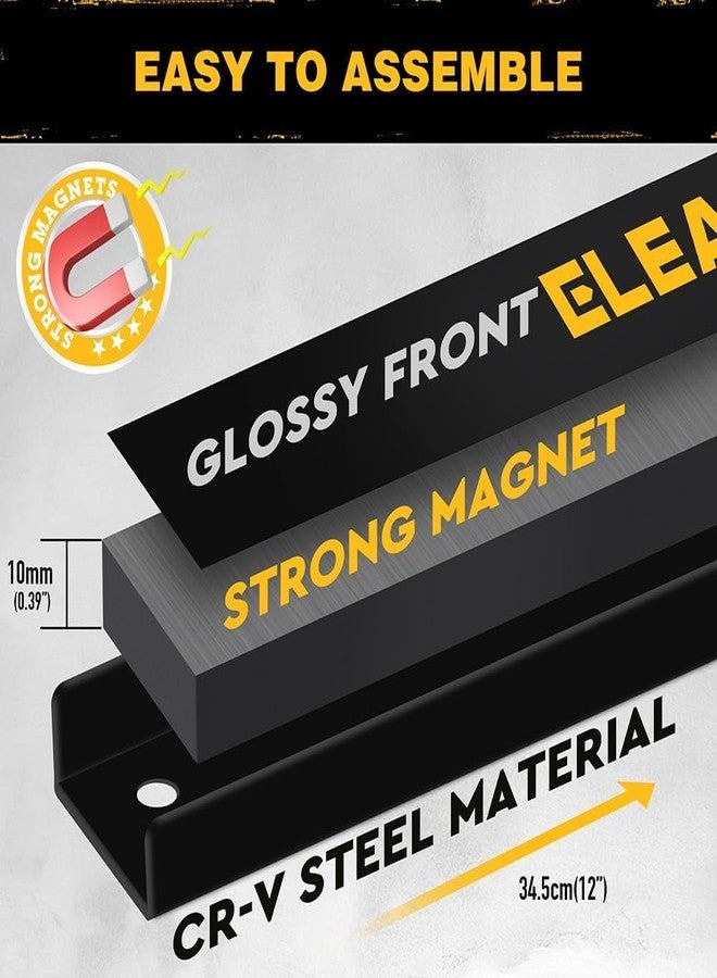 ELEAD حامل أدوات مغناطيسي من ELEAD، 6 قطع، مقاس 12 بوصة، منظم تخزين - رف مثبت على الحائط، منظم المرآب، حامل مغناطيسي كهربائي، طاولة عمل، لوح، منظم شاحنة، شريط تعليق مثبت - Image 4