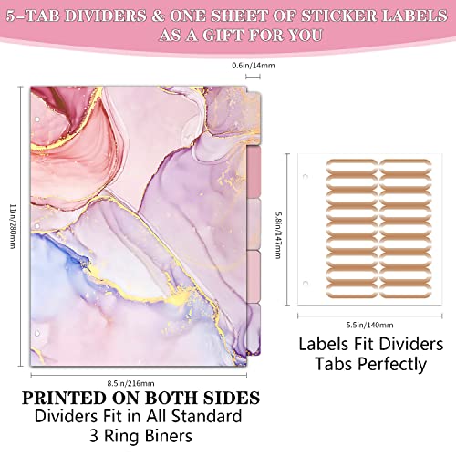 Lateefah 3 Ring Binder, 1 Inch Binder Organizer for Letter Size(8.5'' x 11'') with 5-Tab Dividers and Pockets, File Folders with Low Profile Clipboard for Office, School Supplies - Image 5