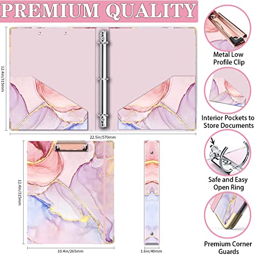 Lateefah 3 Ring Binder, 1 Inch Binder Organizer for Letter Size(8.5'' x 11'') with 5-Tab Dividers and Pockets, File Folders with Low Profile Clipboard for Office, School Supplies - Image 4