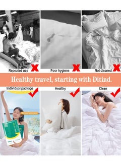 KASTWAVE Pillowcase SetsDisposable Bed Sheets, 4-Piece Portable Disposable Sheet Ready to use Disposable Bedding Set  - Image 3
