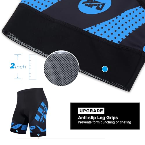 sponeed Men Shorts for Bicycle Riding Road Biker Trails Commuting Indoor Spinning Ride Tights US L Blue - Image 2