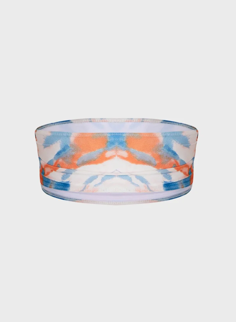 In The Style Curve Abstract Bandeau Bikini Top