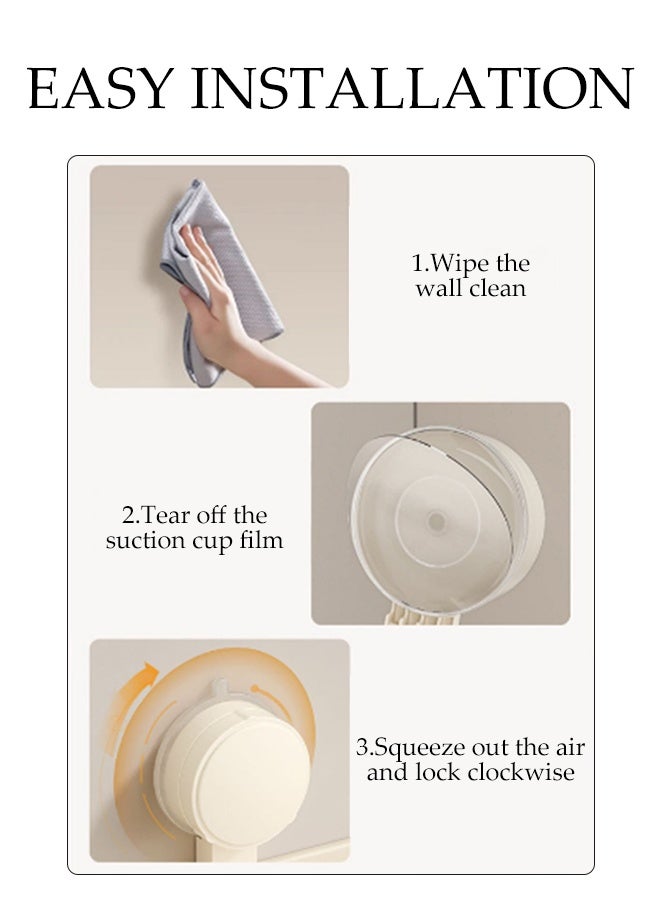 DUNISO Vacuum Suction Cup Wall Mounted Kitchen Organiser Multifunctional Waterproof Hooks Rack No-Drilling Utensil Rack with 10 Hooks Removable Wall Mounted Rack for Window, Glass, Door, Kitchen - Image 5