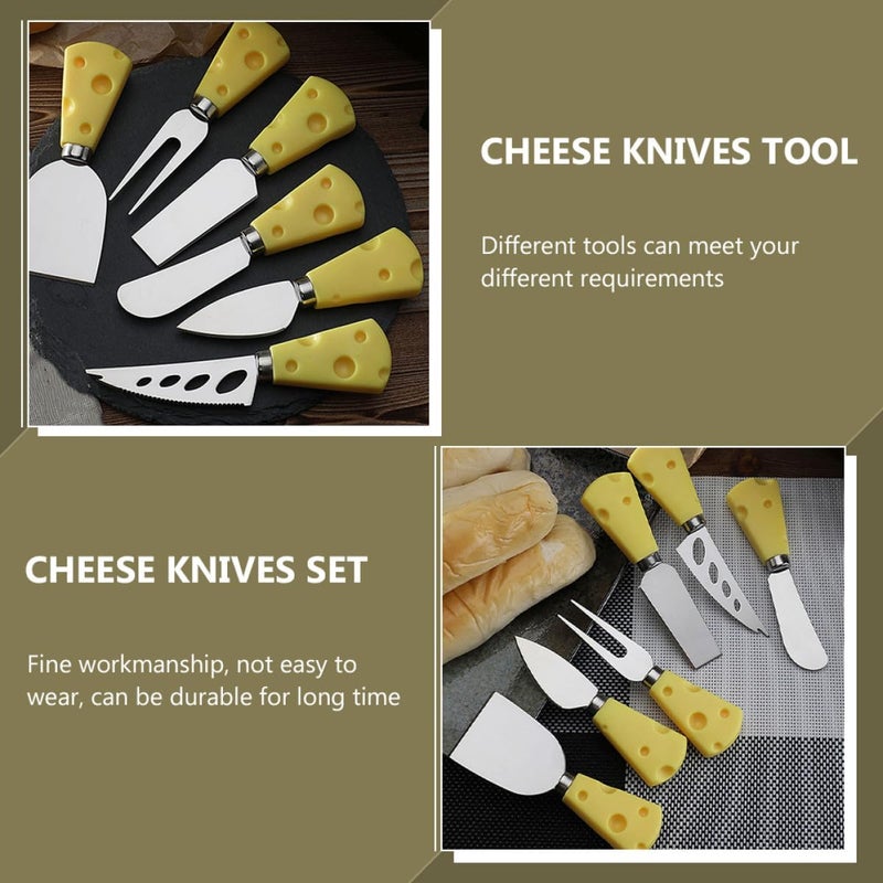 5pcs Stainless Steel Cheese Knives Set Forks for Home and Restaurant Use, Practical Metal Cutlery for Cutting and Serving Cheese - Image 4