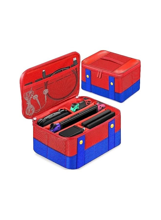 PROMASS Switch Carry Case, Storage Carrying Case Compatible With Nintendo Switch/Switch OLED Soft Shell Protective Travel Case for Switch Console Pro Controller & Accessories - Image 1