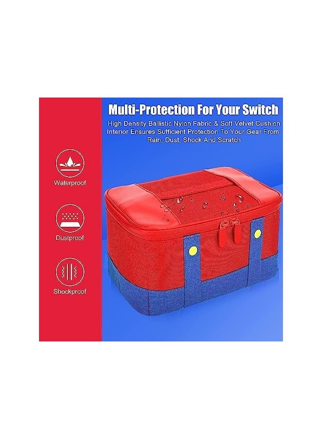 PROMASS Switch Carry Case, Storage Carrying Case Compatible With Nintendo Switch/Switch OLED Soft Shell Protective Travel Case for Switch Console Pro Controller & Accessories - Image 3
