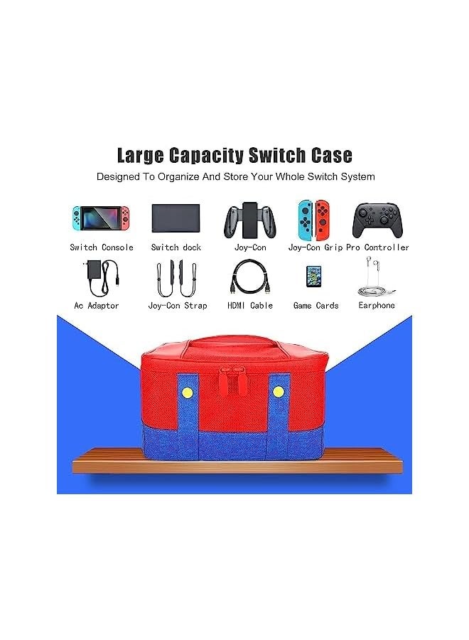 PROMASS Switch Carry Case, Storage Carrying Case Compatible With Nintendo Switch/Switch OLED Soft Shell Protective Travel Case for Switch Console Pro Controller & Accessories - Image 4