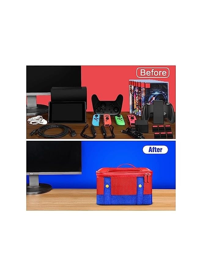 PROMASS Switch Carry Case, Storage Carrying Case Compatible With Nintendo Switch/Switch OLED Soft Shell Protective Travel Case for Switch Console Pro Controller & Accessories - Image 5