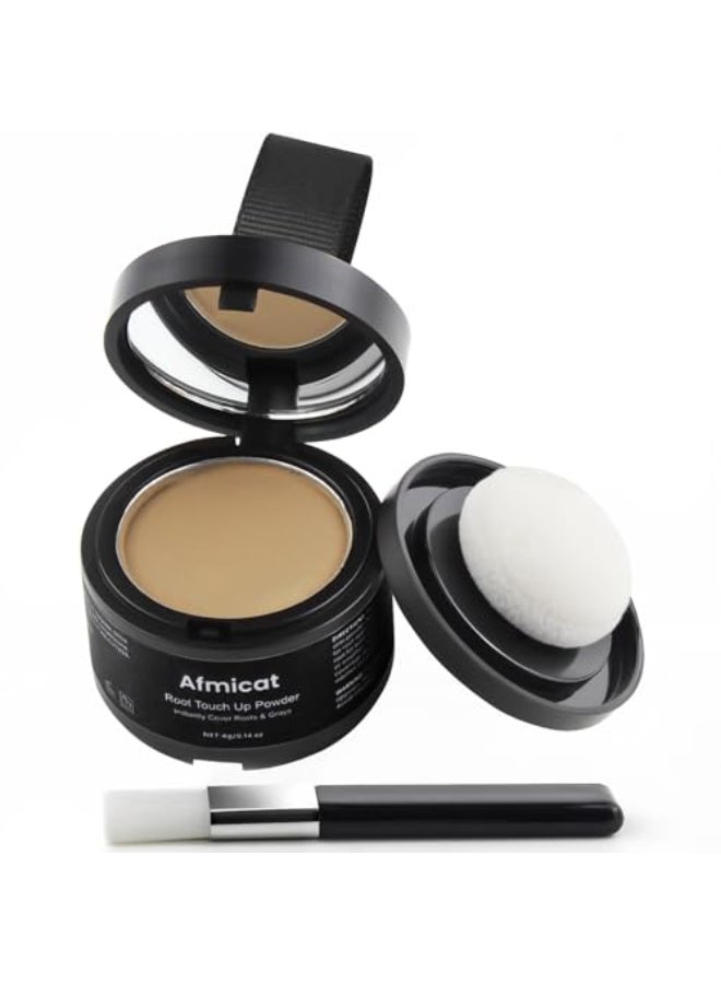 afmicat Instant Hairline Powder Root Touch Up Hair Color for Gray Coverage and Thinning Hair Root Cover Up Conceals Hair Loss Bald Spots Natural and NonGreasy Hair Color for Women Men Medium Blonde - Image 1