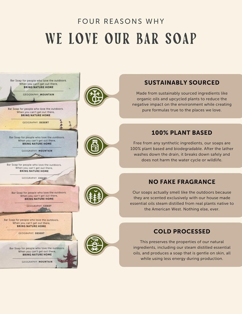 JUNIPER RIDGE Coastal Pine Bar Soap Cold Processed Mild Castile Soap Plant Based Ingredients Steam Distilled Essential Oils Paraben Phthalate Dye Cruelty Preservative Free 4oz Bar - Image 4