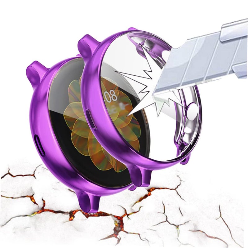 Purple TPU Protective Case Cover for Watch Active Easy Installation Scratch Resistant - Image 4