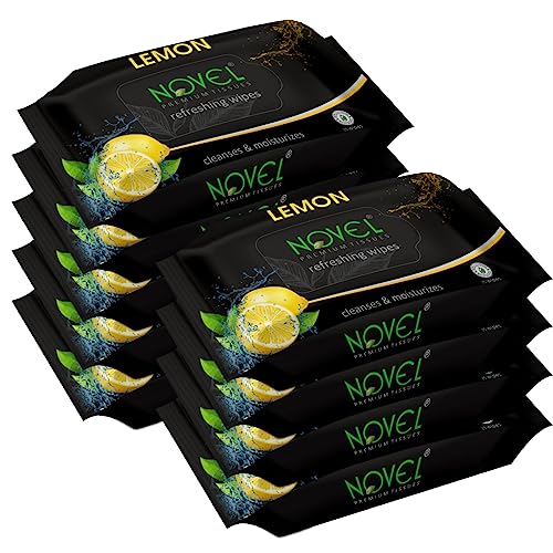 NOVEL Alcoholic Free and Aqua Glycerine (Lemon Fragnance) Wet Tissue (Pack of 9/125 Tissues) - Image 1