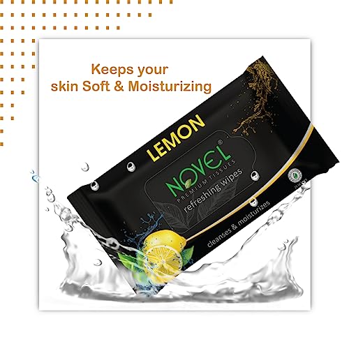 NOVEL Alcoholic Free and Aqua Glycerine (Lemon Fragnance) Wet Tissue (Pack of 9/125 Tissues) - Image 5