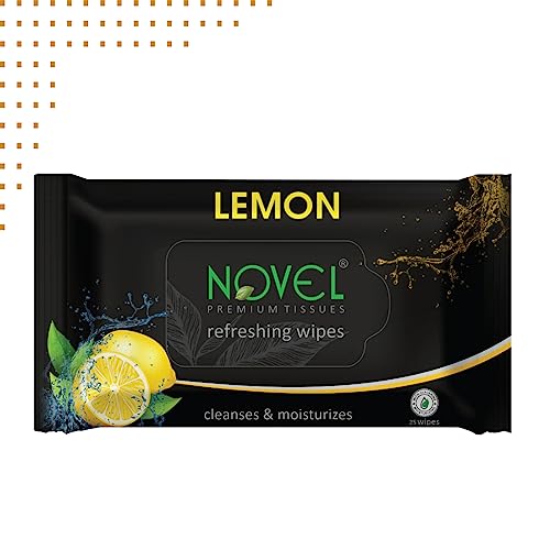 NOVEL Alcoholic Free and Aqua Glycerine (Lemon Fragnance) Wet Tissue (Pack of 9/125 Tissues) - Image 2
