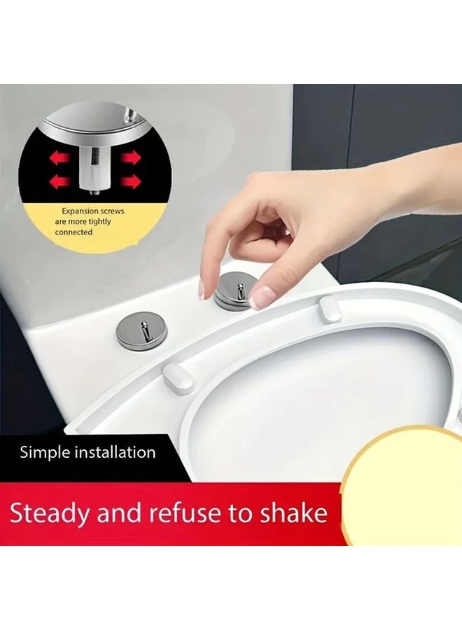 مجموعتان من مسامير مفصلات مقعد المرحاض العالمية مع أغطية سهلة الفك قابلة للتوسيع - Image 3