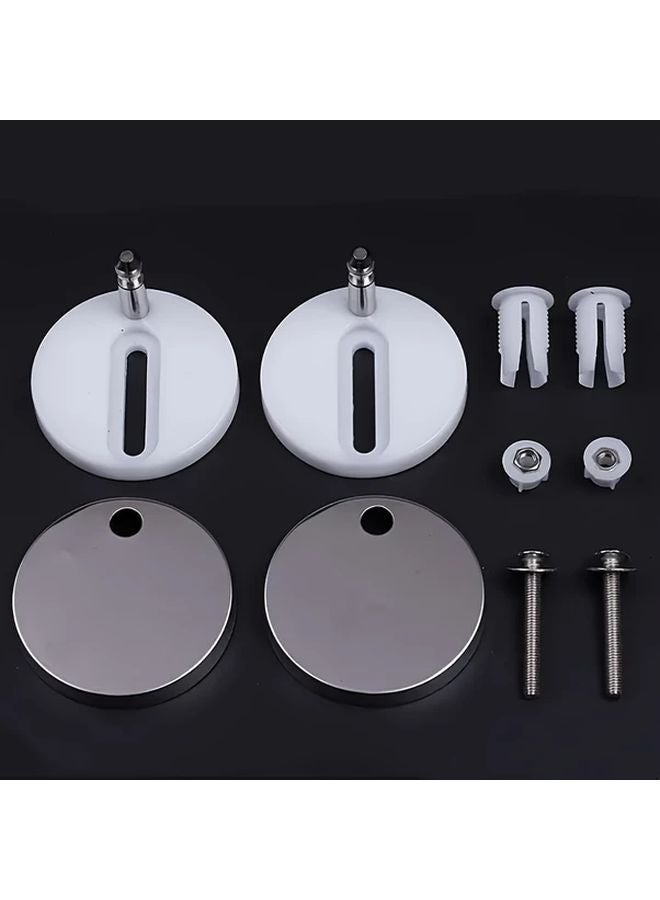 مجموعتان من مسامير مفصلات مقعد المرحاض العالمية مع أغطية سهلة الفك قابلة للتوسيع - Image 1