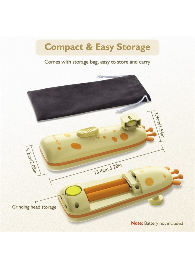 Megainvo - Baby Nail Trimmer Electric Baby Nail File with Light 10 Grinding Heads Safe Quiet Baby Nail Grooming Care Kit for Newborn Infant Toddler Toes Fingernails - Orange - Image 1