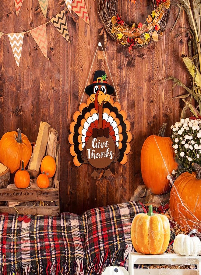 Sophena Thanksgiving Decoration Wooden Turkey Pumpkin Door Wreath for Front Door Sign Wall Signs, Thankful Blessed Grateful Pumpkin Sign Hanging for Fall Autumn Harvest Home Halloween Decoration - Image 4