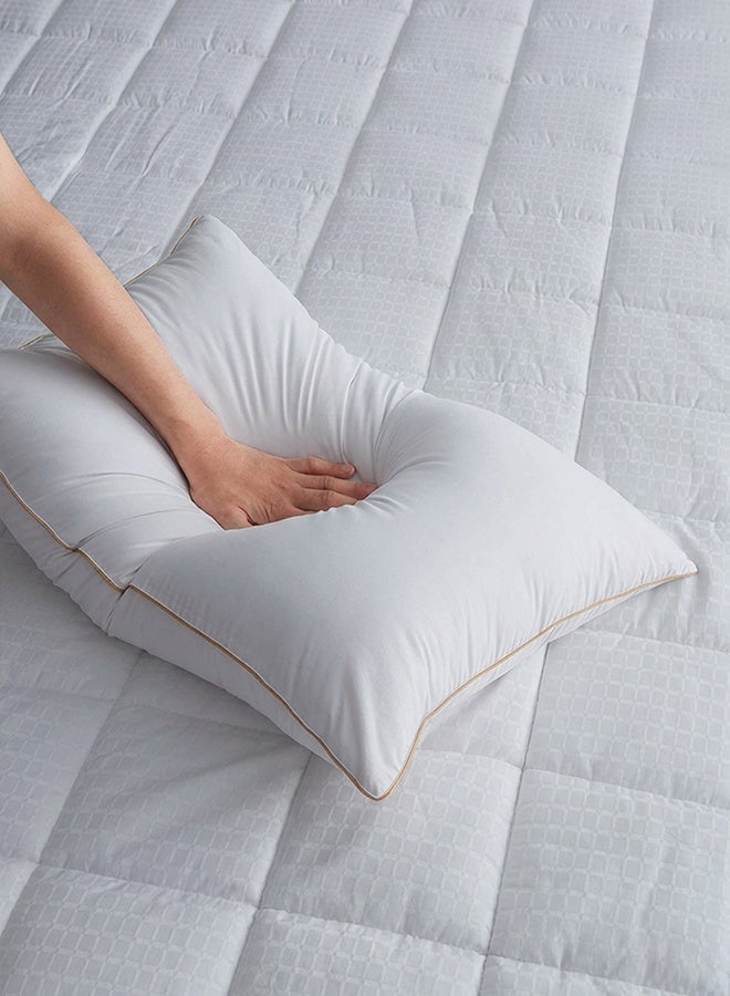 House One 1 Piece | Luxury Sleeping Pillow with Microfiber Filling, Elegant Double Gold Trim & Comfortable Support – 1000g - Image 2