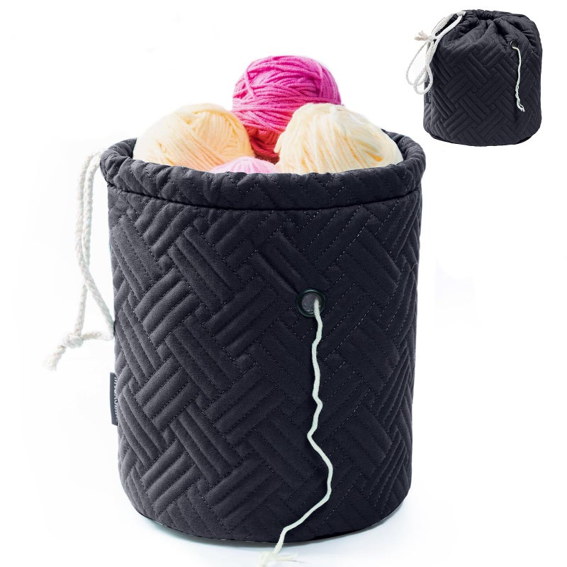 MYBAGZING Yarn Bag Small Crochet Bag Organizer Drawstring Yarn Storage Bags Yarn for Crocheting Knitting Bag for Crochet BeginnerYarn Holder Yarn Bowl with Pocket for Crochet Accessories - Image 2