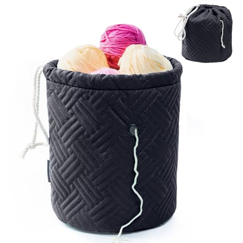 MYBAGZING Yarn Bag Small Crochet Bag Organizer Drawstring Yarn Storage Bags Yarn for Crocheting Knitting Bag for Crochet BeginnerYarn Holder Yarn Bowl with Pocket for Crochet Accessories - Image 1
