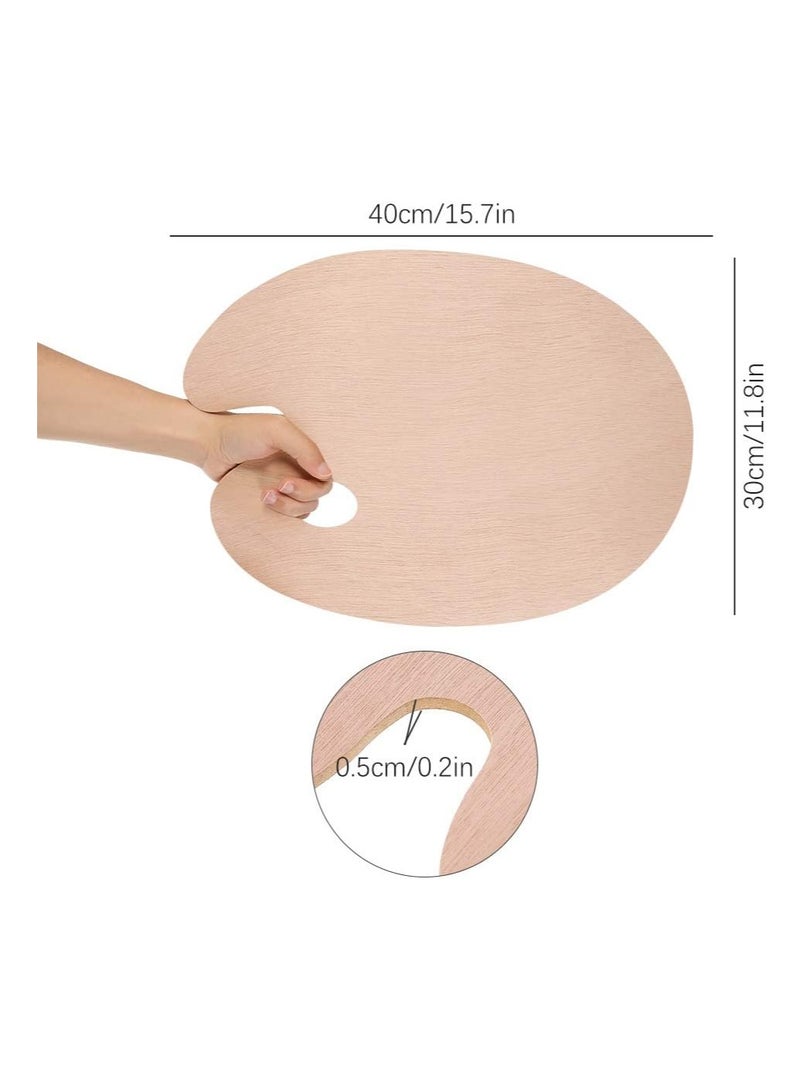 بريميفي لوحة ألوان خشبية كبيرة وخفيفة الوزن مقاس 40 × 30 سم مع فتحة إبهام لفن الطلاء الزيتي - Image 2