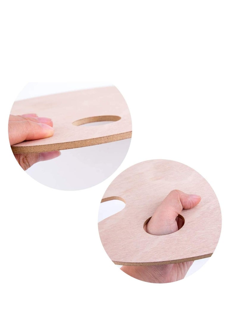 بريميفي لوحة ألوان خشبية كبيرة وخفيفة الوزن مقاس 40 × 30 سم مع فتحة إبهام لفن الطلاء الزيتي - Image 3