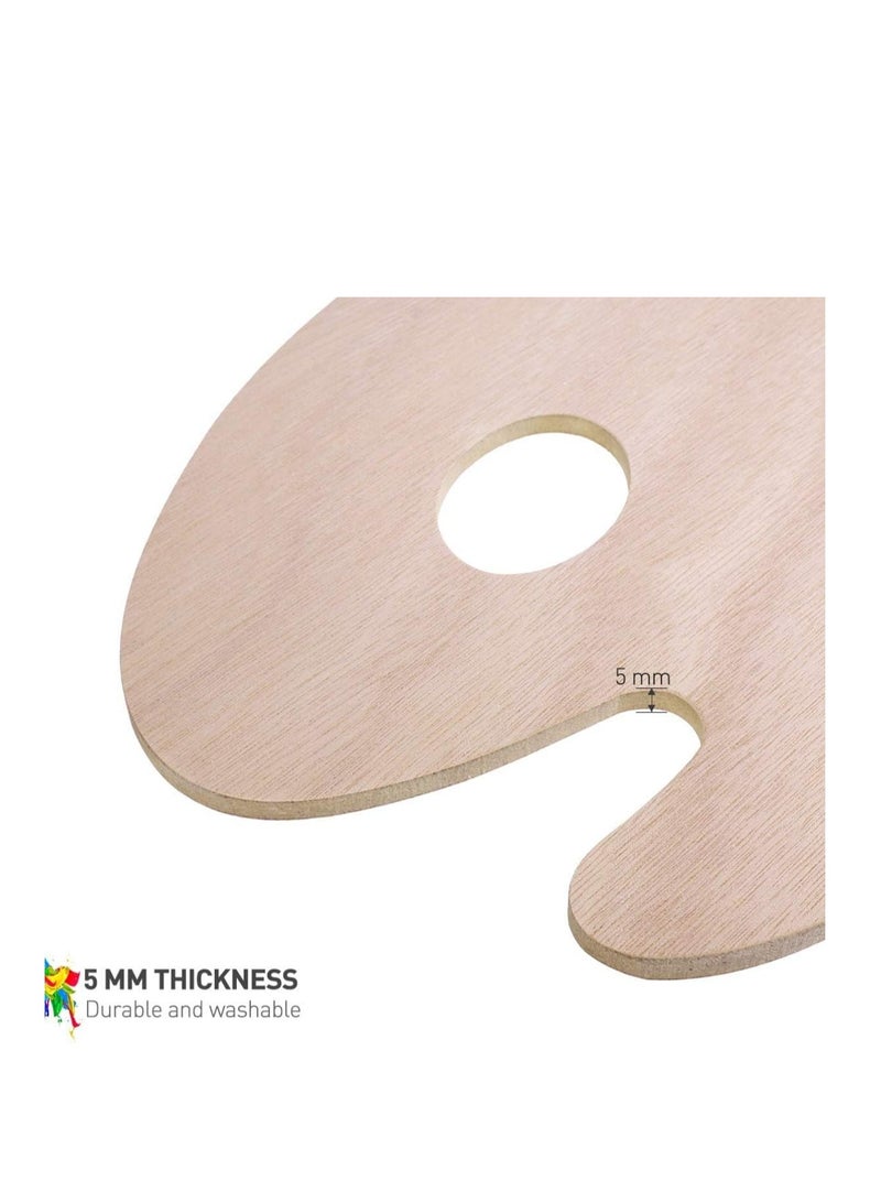 بريميفي لوحة ألوان خشبية كبيرة وخفيفة الوزن مقاس 40 × 30 سم مع فتحة إبهام لفن الطلاء الزيتي - Image 5