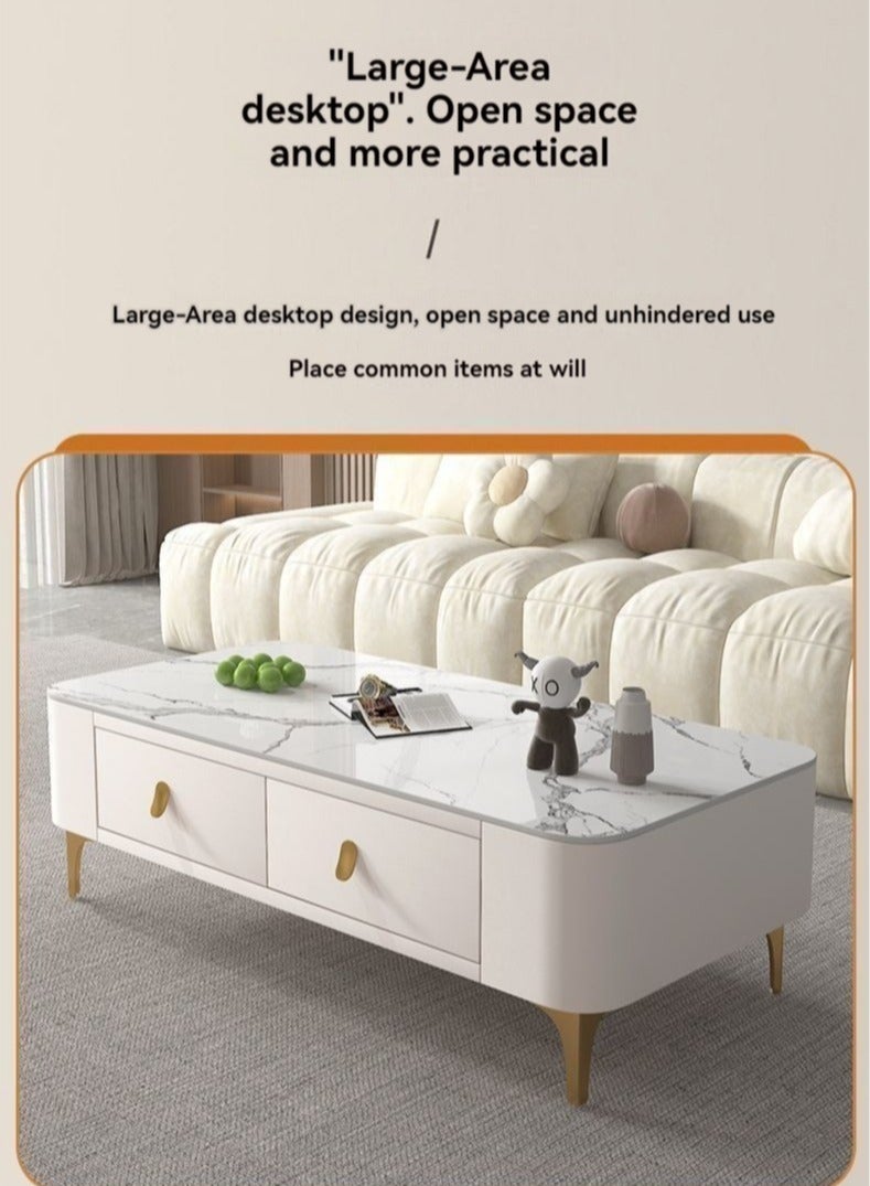 Generic Light Luxury Glass Tea Table Simple Small Family Living Room Modern Square Storage Tea Table Soft Bag TV Cabinet Combination  - Image 4