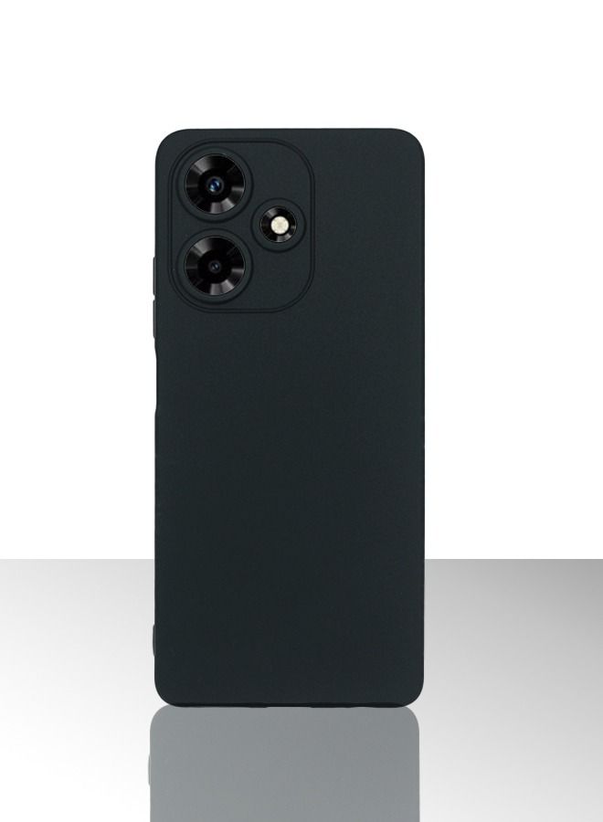 IAF Infinix Hot 30 Soft Silicone Gel Rubber Case Shockproof Matte Finish Back Cover Inner Fabric Lining full Camera Protection Case for Infinix Hot 30 (Black) - Image 1