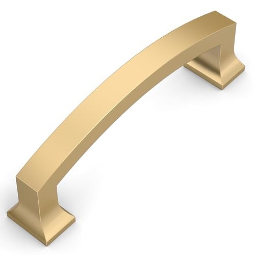 Amerdeco 10 Pack Champagne Bronze Cabinet Pulls 4 Inch Hole Center Cabinet Hardware Kitchen Champagne Gold Cabinet Handles for Bathroom Gold Drawer Pulls Dresser Pulls ZH0009 - Image 1