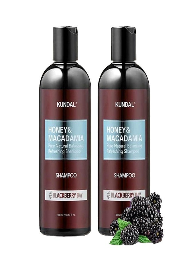 KUNDAL Honey&Macadamia Hydro-Intensive Moisture Premium Nature Hair Shampoo [Blackberry Bay] Sulfate Free, Macadamia Oil for Damaged Hiar care, Deep Clean & Hydration 1,000ml (300ml x2ea) - Image 1