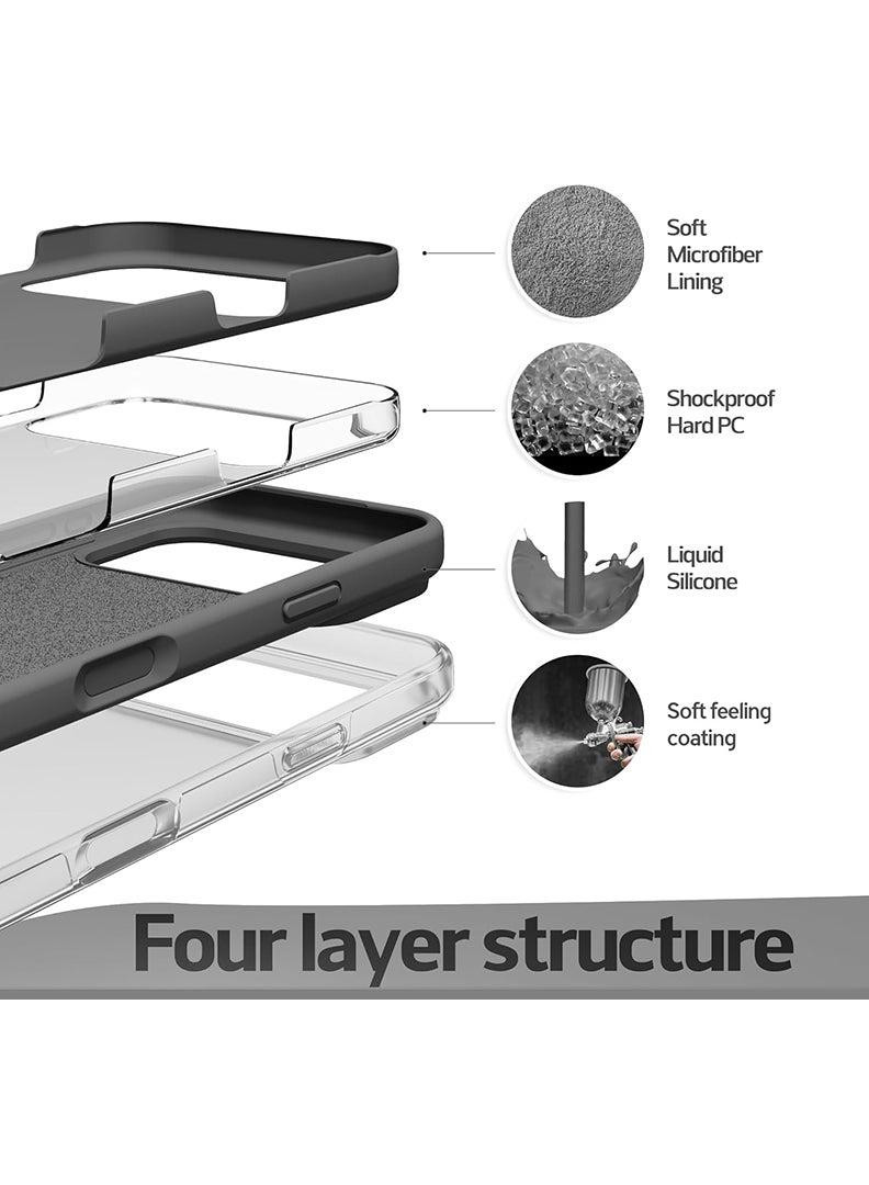 Case Up Apple iPhone 17 Pro Max 2025 Premium Soft Liquid Silicone Case Cover - Dark Grey - Image 4