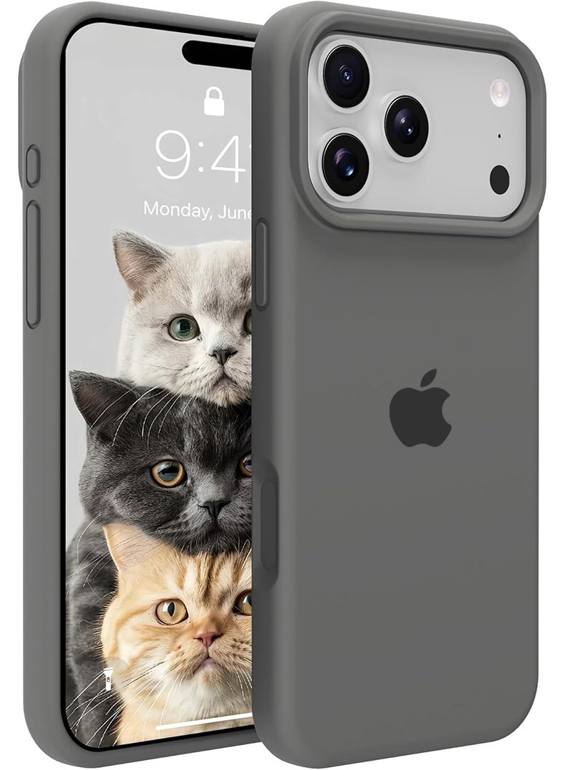 Case Up Apple iPhone 17 Pro Max 2025 Premium Soft Liquid Silicone Case Cover - Dark Grey - Image 1