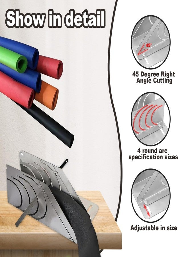 Xanadued 1 Pack Precision 45 Rubber Insulation Pipe Cutter, Rubber Insulated Pipe 45 Cutter, Professional Foam Pipe Cutter Tool, Foam Pipe Cutter Tool Insulation Cutting Fixture, Foam Pipe Cutter Tool 4 in 1 - Image 3
