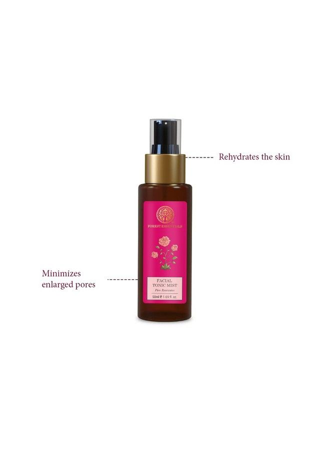 Forest Essentials رذاذ منشط للوجه بحجم مناسب للسفر بماء الورد النقي؛ تونر منعش للوجه لشد المسام وترطيبها؛ تونر خالٍ من الكحول لبشرة متوهجة؛ 50 مل - Image 3